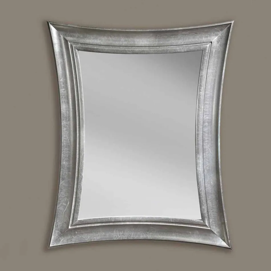 Sandro handgjorda rektangulär träväggspegel tillverkad i Italien Viadurini