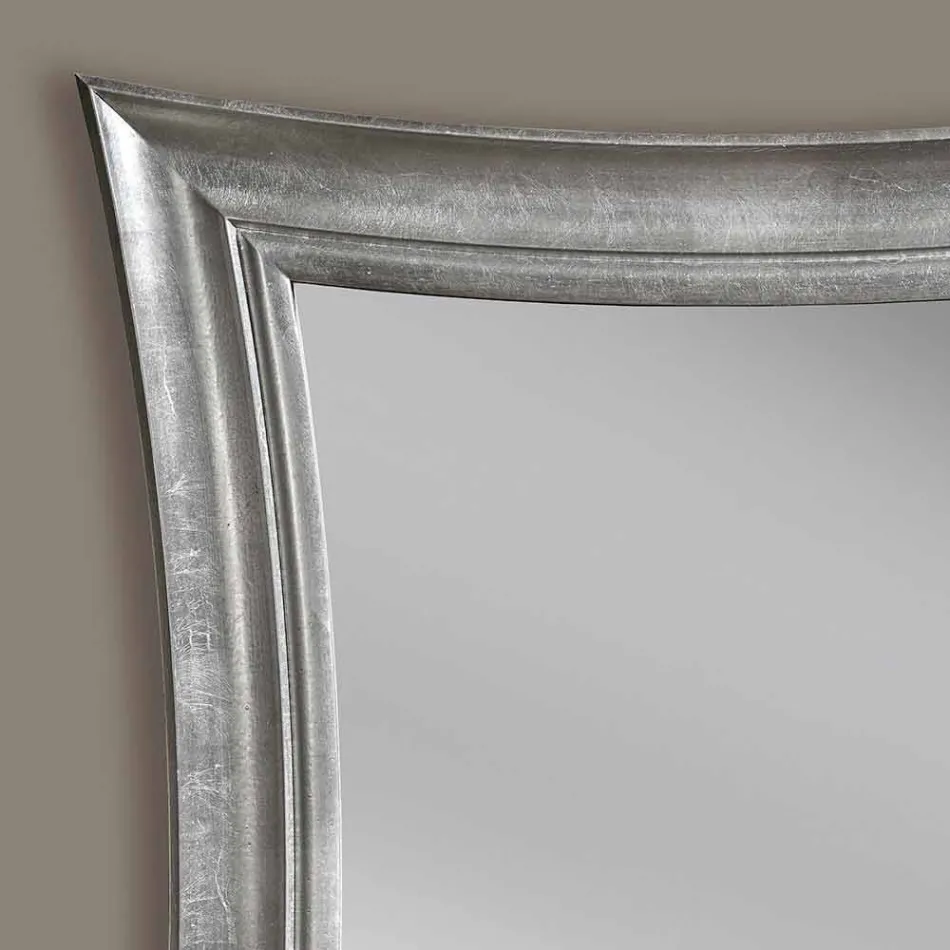 Sandro handgjorda rektangulär träväggspegel tillverkad i Italien Viadurini