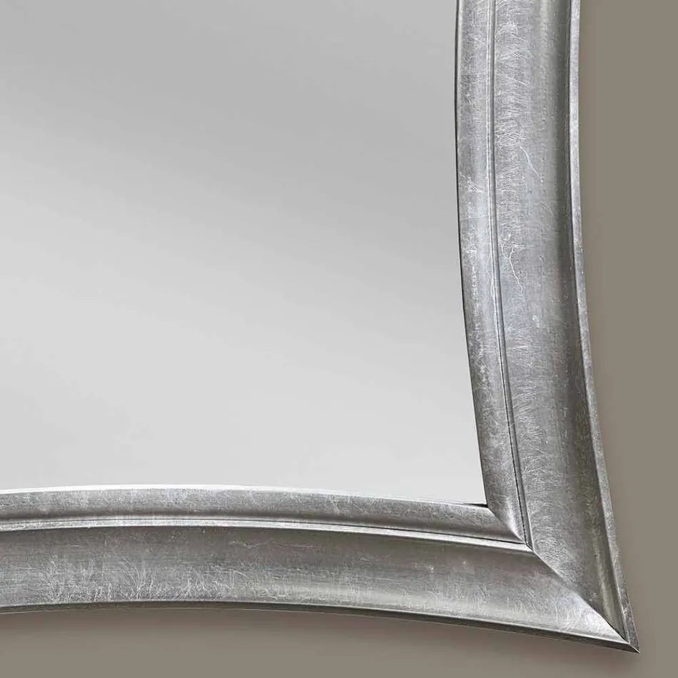 Sandro handgjorda rektangulär träväggspegel tillverkad i Italien Viadurini