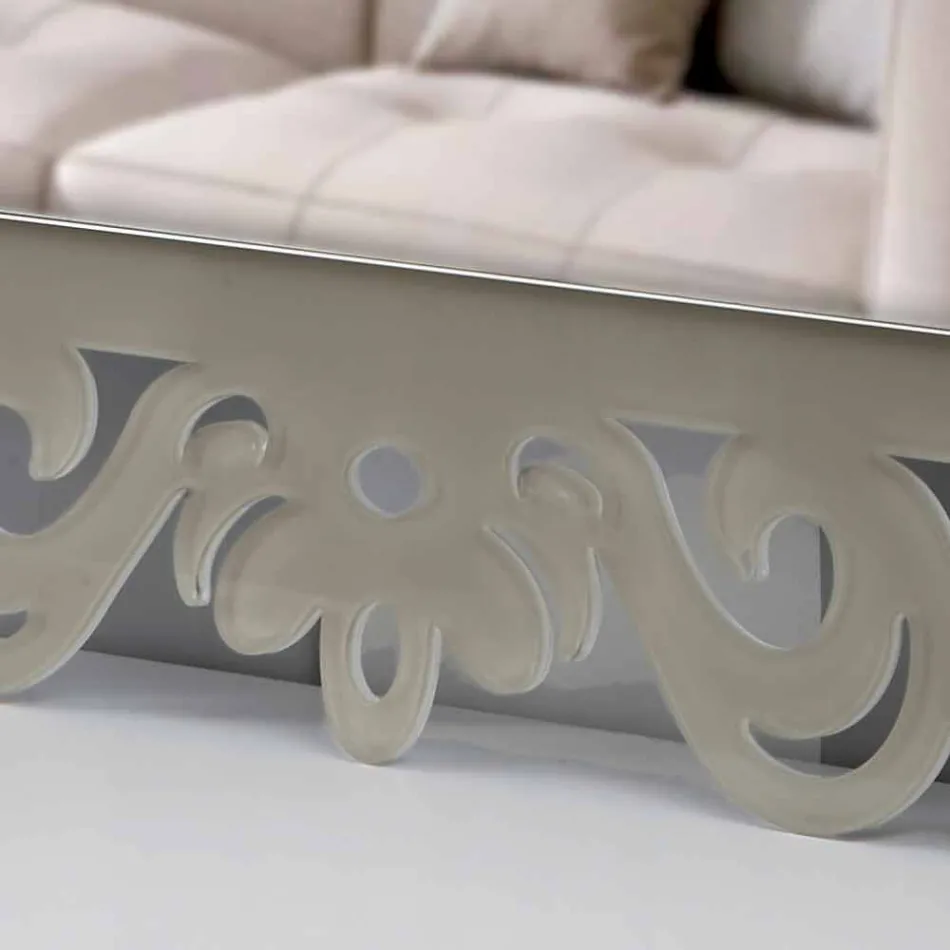 Rektangulär väggspegel i modern design i plexiglas-tortora - Selly Viadurini