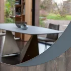 Spegel med etsad Dove Grålackerad glasbotten Tillverkad i Italien - Oregano Viadurini