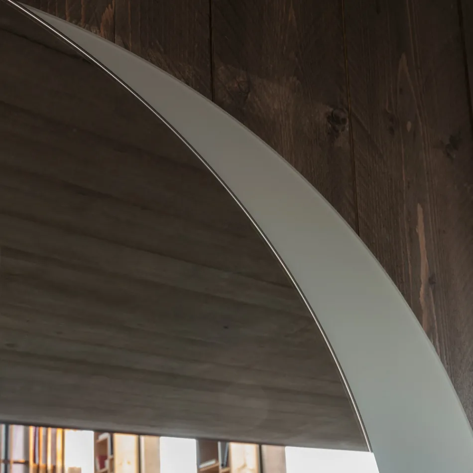 Spegel med etsad Dove Grålackerad glasbotten Tillverkad i Italien - Oregano Viadurini