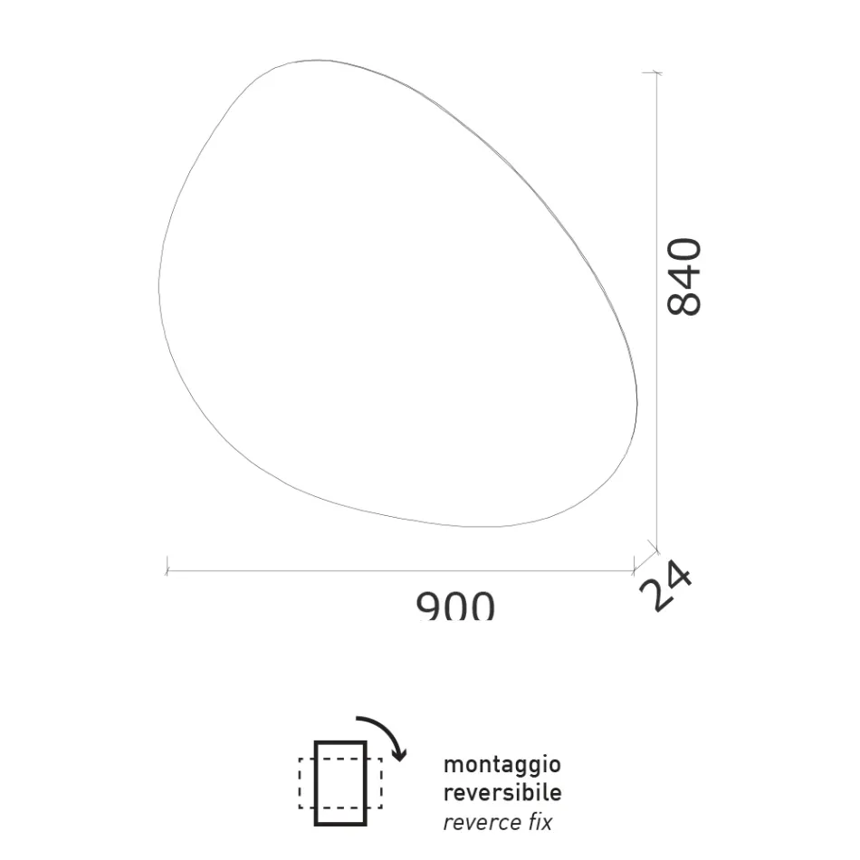 Spegel med vändbar LED-bakgrundsbelysning Made in Italy - Talk Viadurini