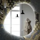 Spegel med vändbar LED-bakgrundsbelysning Made in Italy - Talk Viadurini