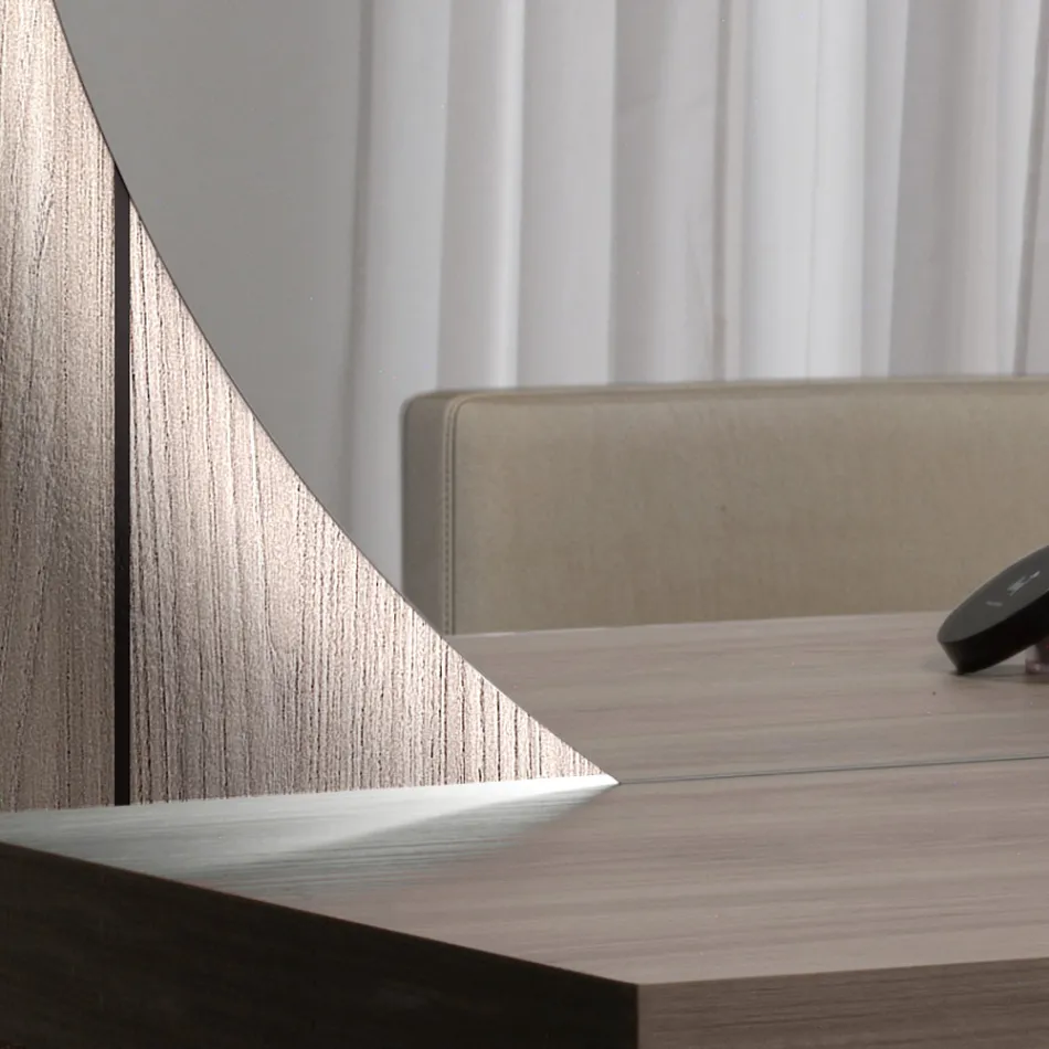 Spegel med LED-bakgrundsbelysning Endast på den runda sidan Tillverkad i Italien - Fabrikat Viadurini