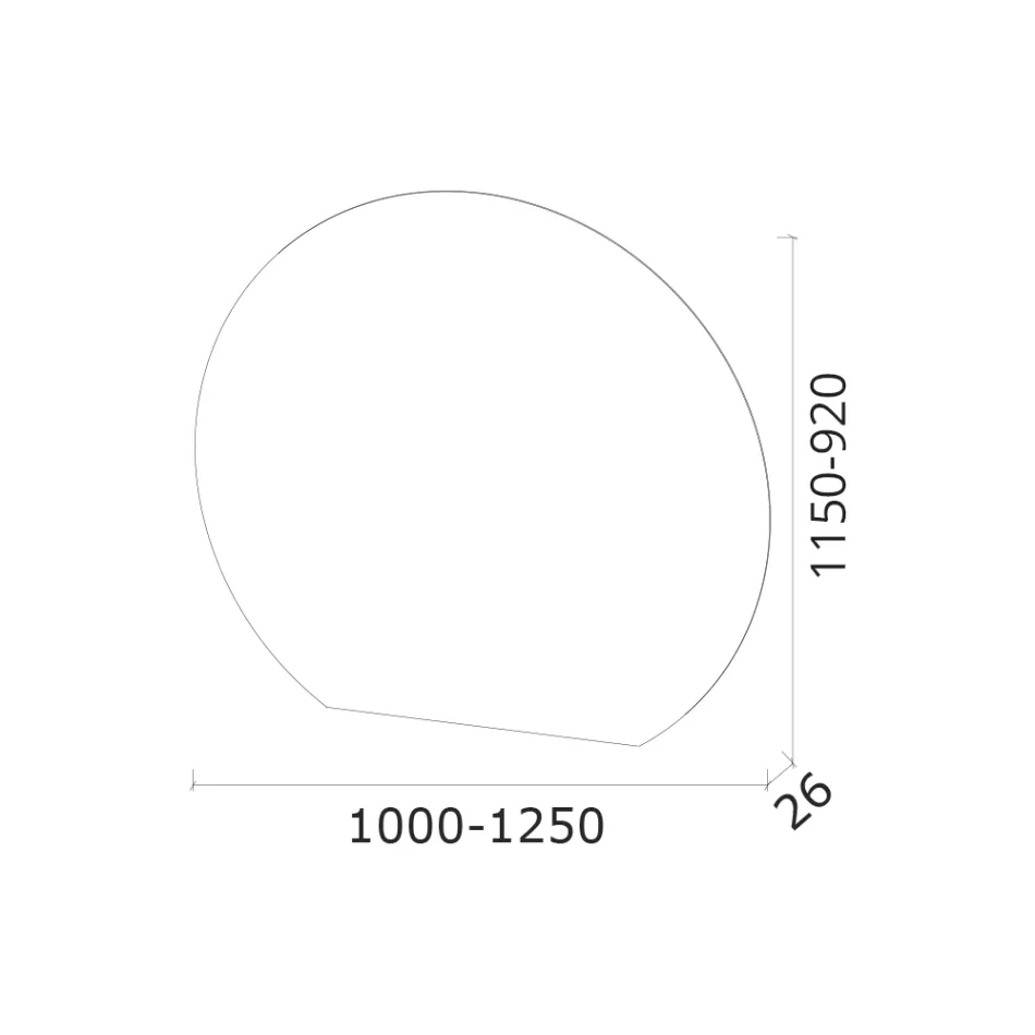 Spegel med LED-bakgrundsbelysning Endast på den runda sidan Tillverkad i Italien - Fabrikat Viadurini