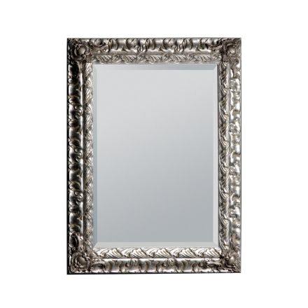 Spegel med jordspegel och silverbladsram Tillverkad i Italien - Roua Viadurini