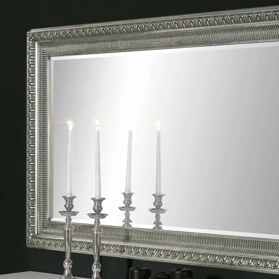 Claudio handgjorda moderna träväggspegel med modern design Viadurini