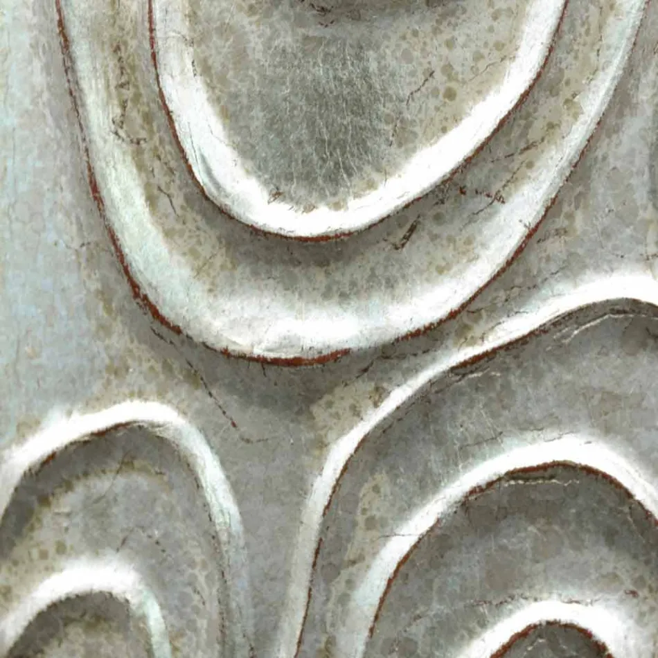 Guld, vit och silver väggspegel av trä Eugenio gjord i Italien Viadurini