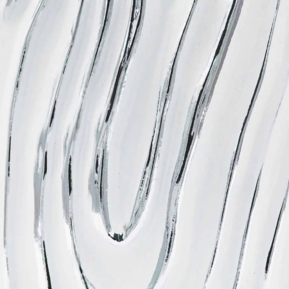 Guld, vit och silver väggspegel av trä Eugenio gjord i Italien Viadurini