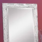 Guld, vit och silver väggspegel av trä Eugenio gjord i Italien Viadurini