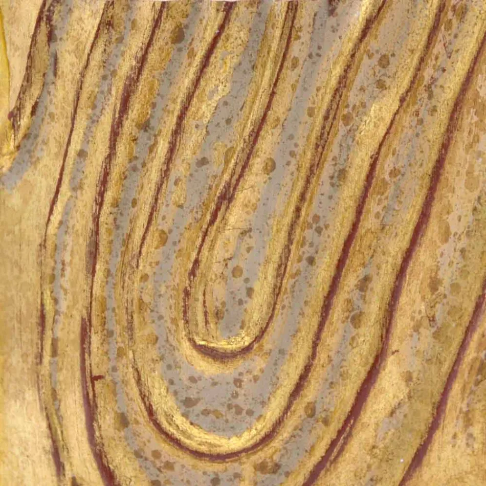 Guld, vit och silver väggspegel av trä Eugenio gjord i Italien Viadurini