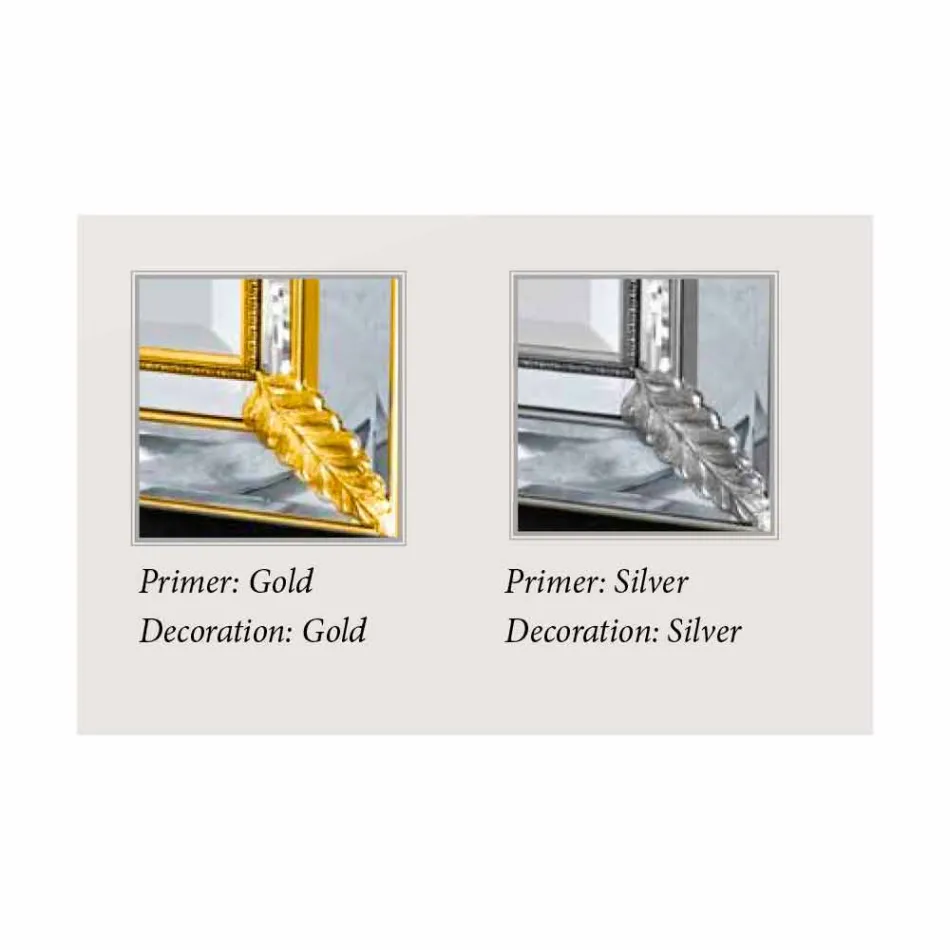 Silverväggspegel, guld trähandgjord i Italien Samuele Viadurini