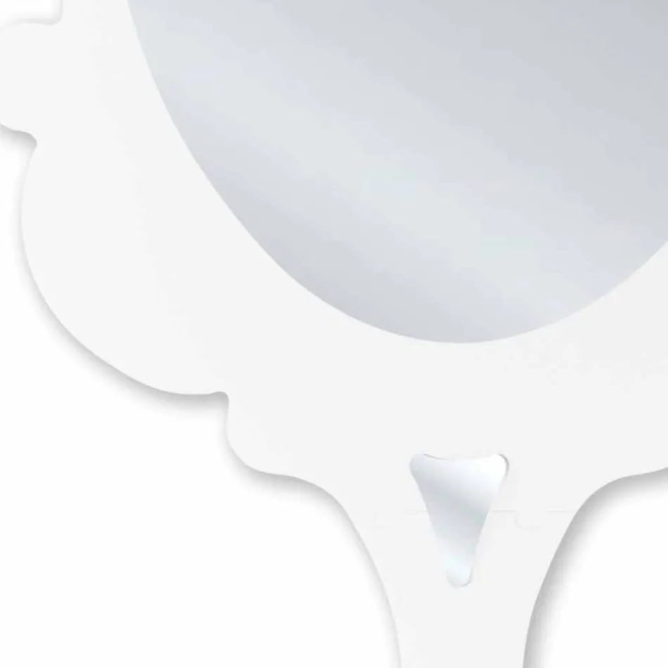 Mirror från vit vägg med ram dekorerad Snow Made in Italy Viadurini