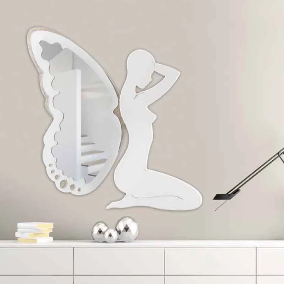 Design väggspegel Trilli Bianca av Viadurini Decor Viadurini