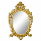 Handgjord ovala träväggspegel i Italien Roberto Viadurini