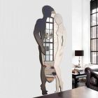 Man & Kvinna modern design Mdf väggspegel formad för hand Viadurini