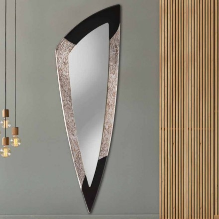 Modern väggspegel i silverblad tillverkad i Italien Urbino Viadurini