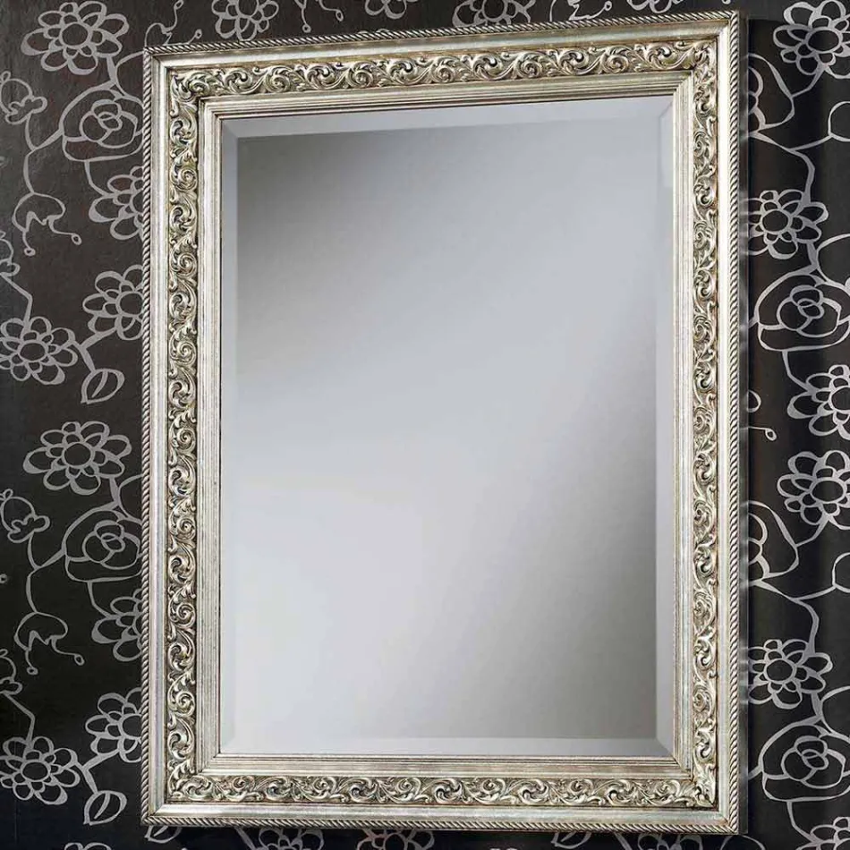 Modern väggspegel i trä handgjord i Italien Piero Viadurini