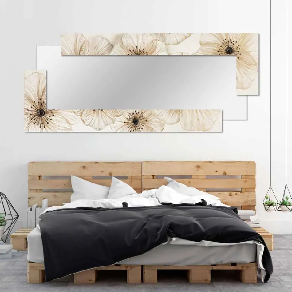 Modern väggspegel i harts producerad i Italien Sacile Viadurini