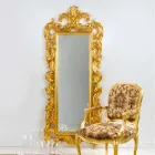 Mirror golv / vägg klassisk design, bladguld fullföljande Guerin Viadurini