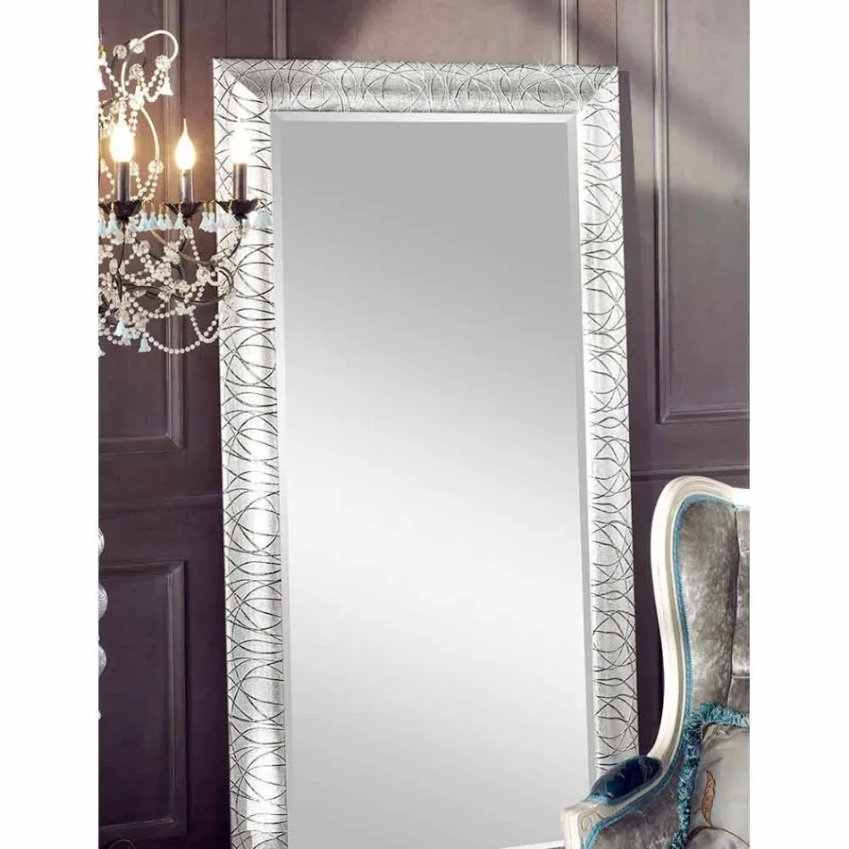 Rektangulär väggspegel tillverkad av gran ved tillverkad i Italien Achille Viadurini