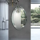 Oval designspegel i spegelvänd kristallfinish Made in Italy - Eclisse Viadurini