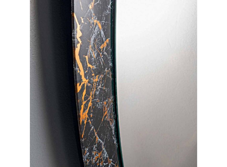 Oval designspegel med ram i marmoreffekt tillverkad i Italien - Denisse Viadurini