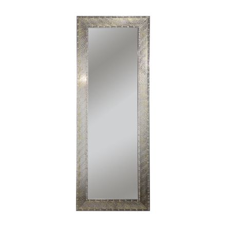 Rektangulär spegel i silver/bladguld Tillverkad i Italien - Anna Viadurini
