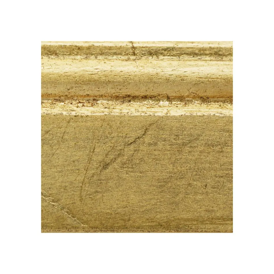 Rektangulär spegel i bladguld med markspegel tillverkad i Italien - Pele Viadurini