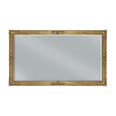 Rektangulär spegel i bladguld med markspegel tillverkad i Italien - Pele Viadurini