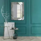 Modern rektangulär spegel med böjd glasram tillverkad i Italien - Vira Viadurini