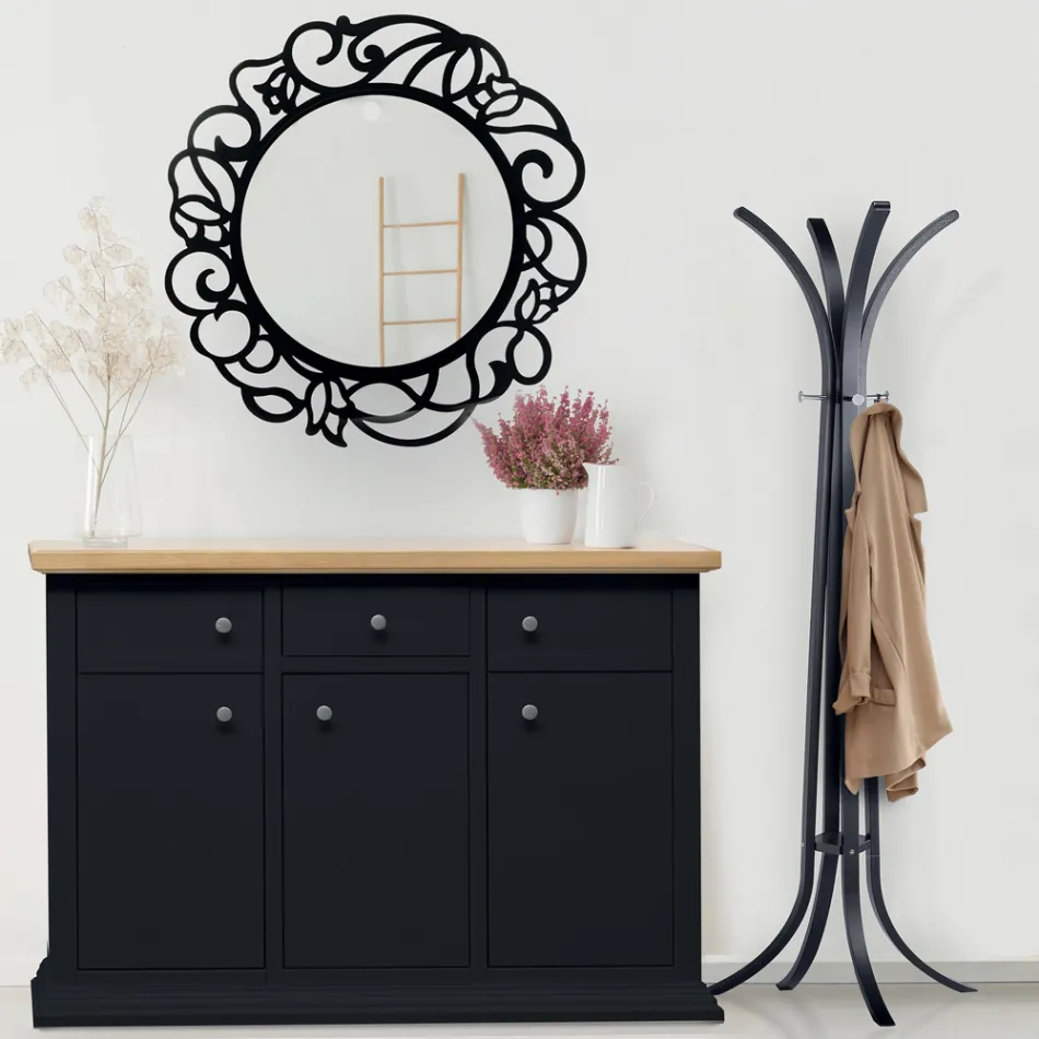 Rund spegel med genombrutet mönster Made in Italy - Ferona Viadurini