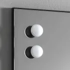 Väggspegel med 2 glödlampor och svart aluminiumram Tillverkad i Italien - Ram Viadurini