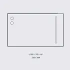 Väggspegel med 2 glödlampor och svart aluminiumram Tillverkad i Italien - Ram Viadurini