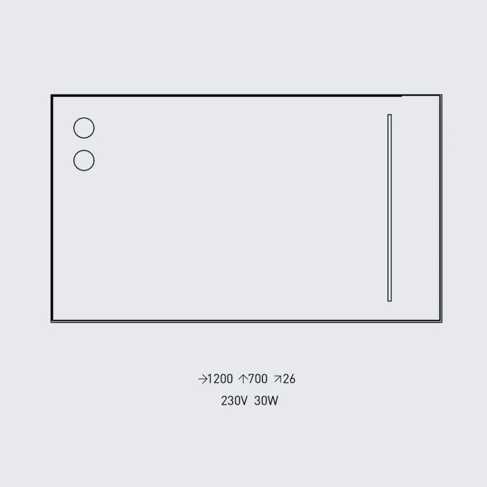 Väggspegel med 2 glödlampor och svart aluminiumram Tillverkad i Italien - Ram Viadurini