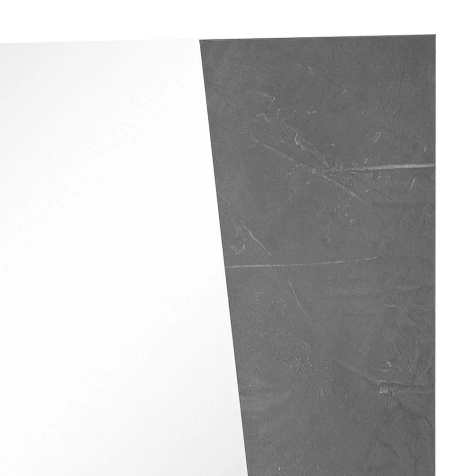 Väggspegel med glansigt vitt skifferträ italiensk design - Joris Viadurini