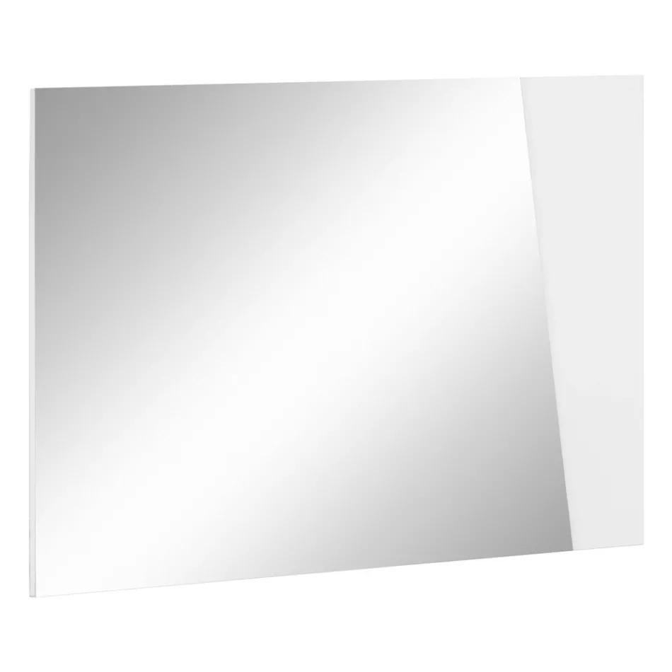 Väggspegel med glansigt vitt skifferträ italiensk design - Joris Viadurini