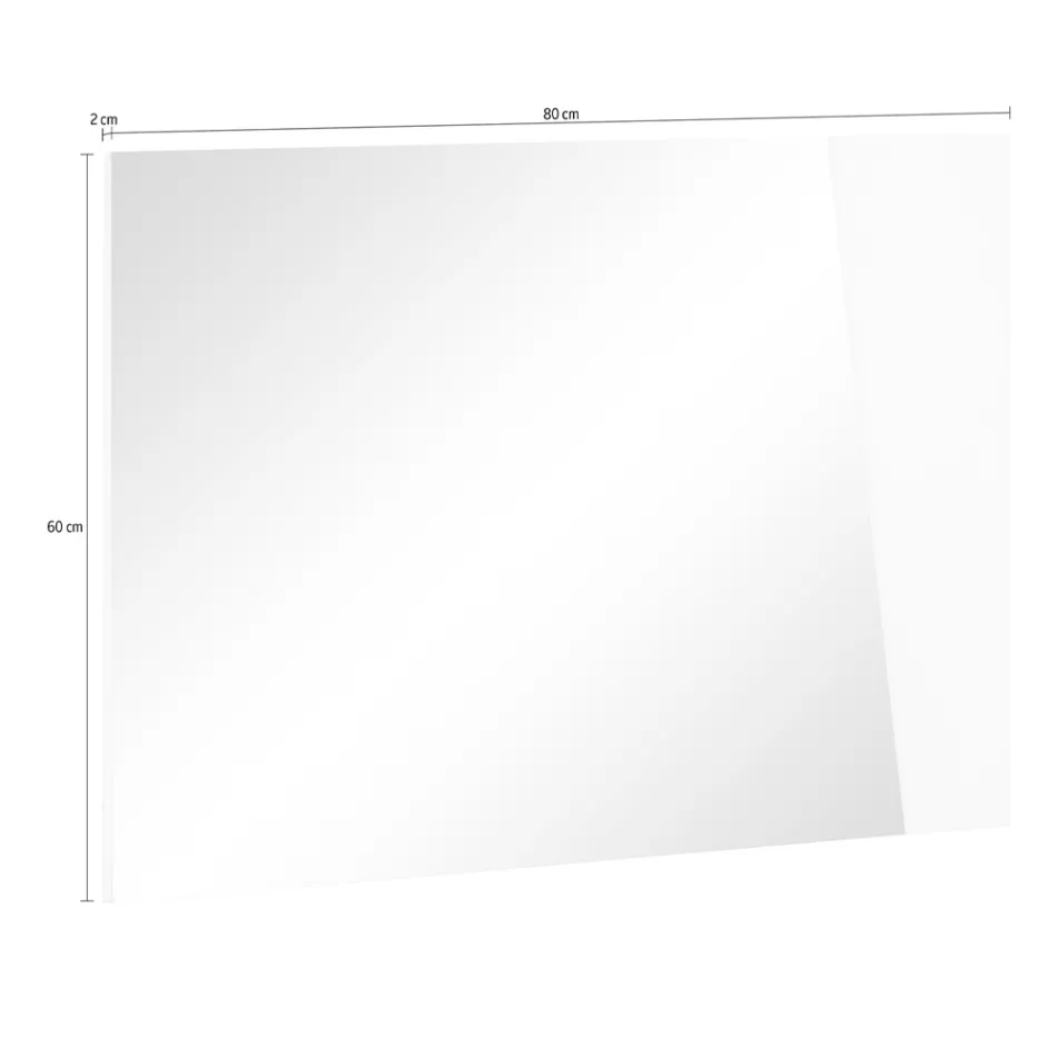 Väggspegel med glansigt vitt skifferträ italiensk design - Joris Viadurini