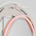 Modern väggspegel med dekorativ design i färgat trä - Orbita Viadurini