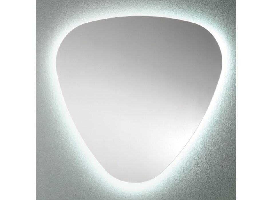 Formad väggspegel för badrum med dyrbar LED-bakgrundsbelysning - Trigolo Viadurini