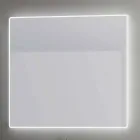 Vägg spegel med frostade kanter, LED-belysning, Tessa Viadurini