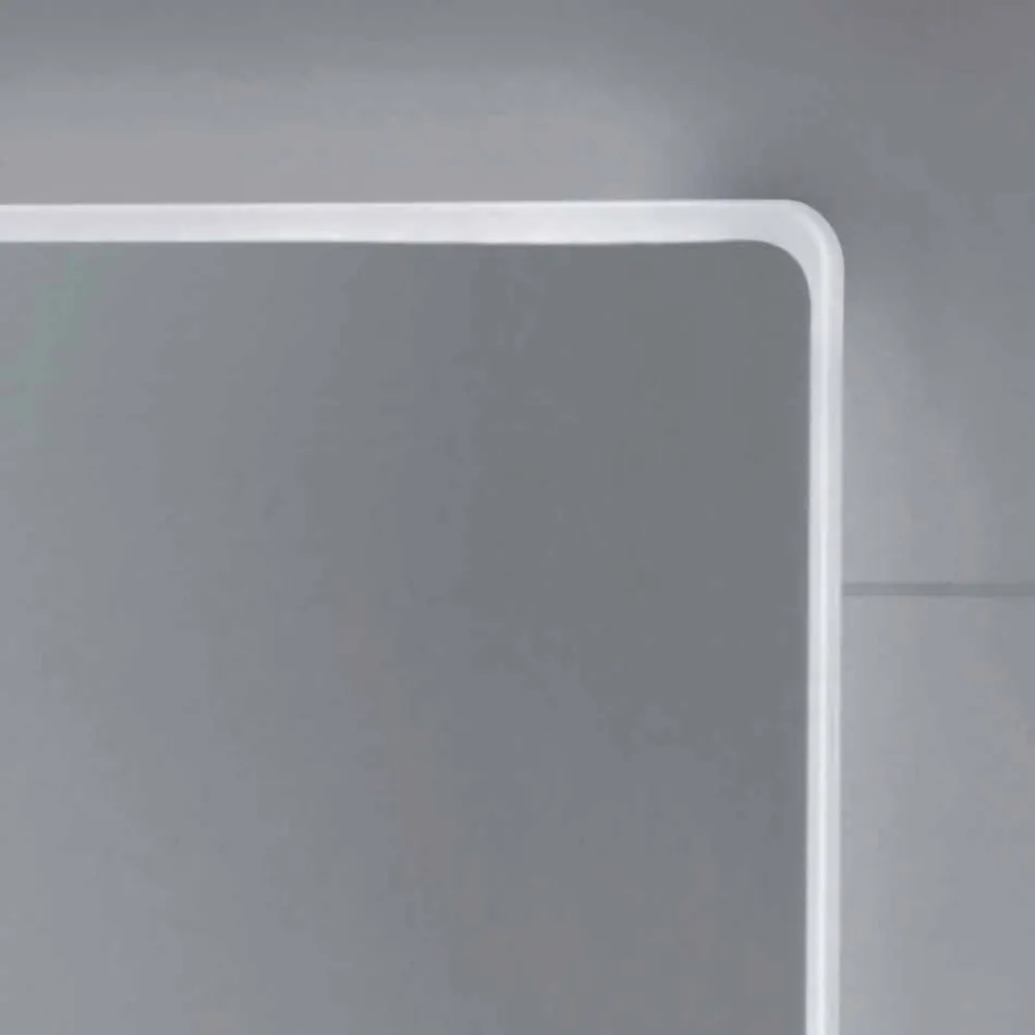 Vägg spegel med frostade kanter, LED-belysning, Tessa Viadurini