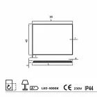 Vägg spegel med frostade kanter, LED-belysning, Tessa Viadurini