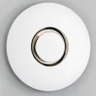 Rund design väggspegel med guldmetall med mittstycke - Merale Viadurini