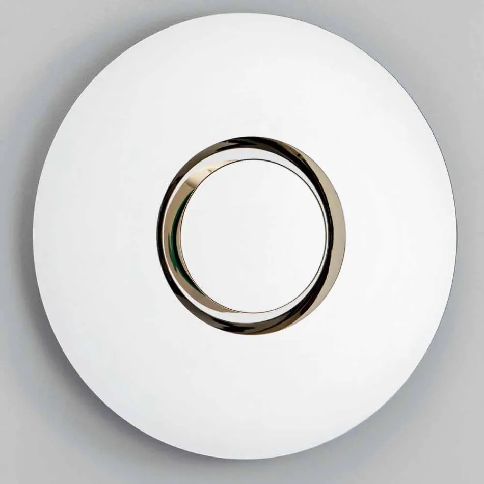 Rund design väggspegel med guldmetall med mittstycke - Merale Viadurini