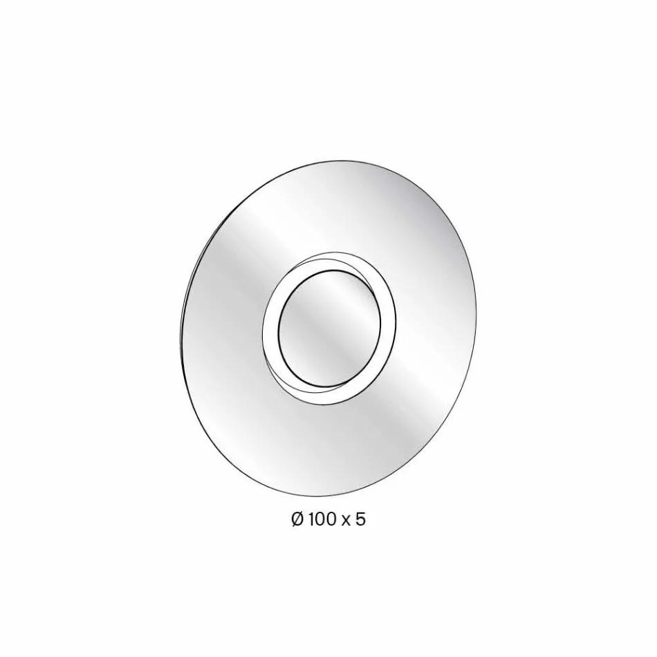 Rund design väggspegel med guldmetall med mittstycke - Merale Viadurini