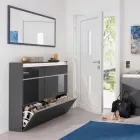 Rektangulär väggspegel med vit eller antracitram - Emanuelito Viadurini