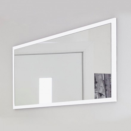 Rektangulär väggspegel med vit eller antracitram - Emanuelito Viadurini