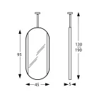 Hängande metallspegel med valfritt ljus Tillverkad i Italien - Amadeus Viadurini